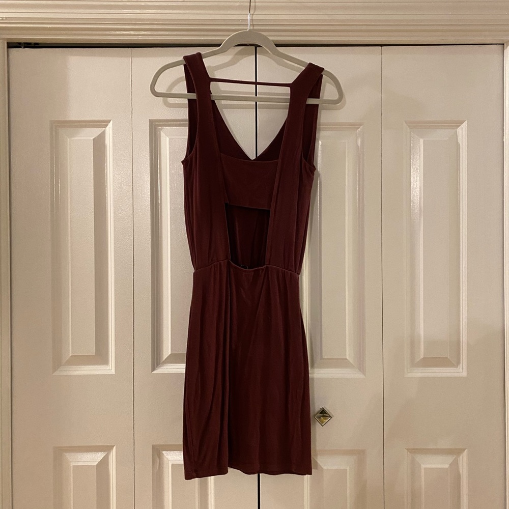Bodycon Maroon Mini Dress - Picture 4 of 7
